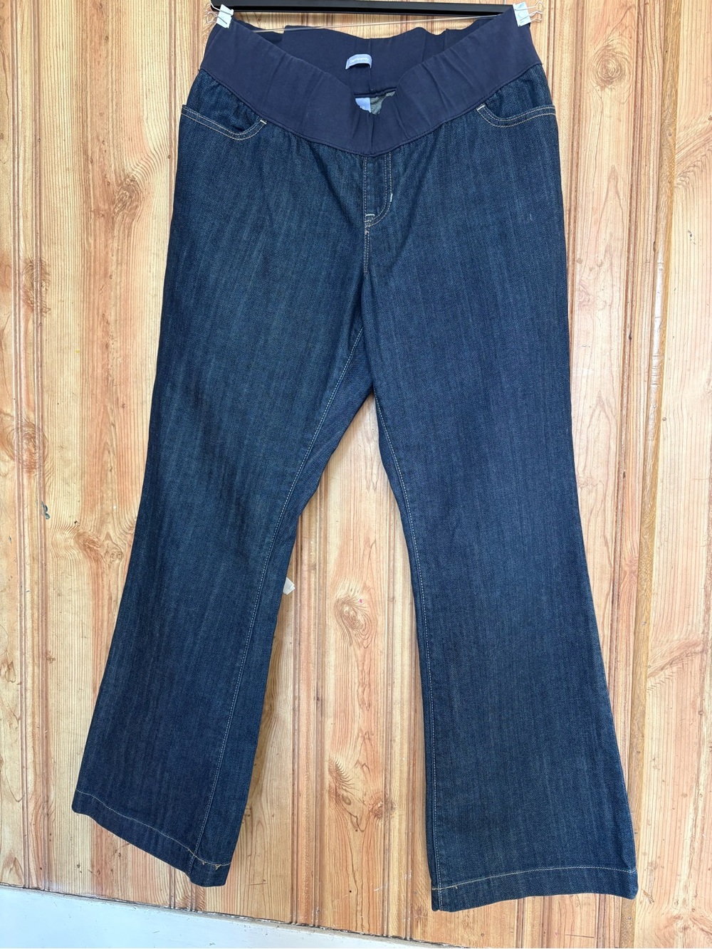 GAP Dark Blue Maternity Flare Jeans with Stretch Waistband size 14 regular - Picture 2 of 9